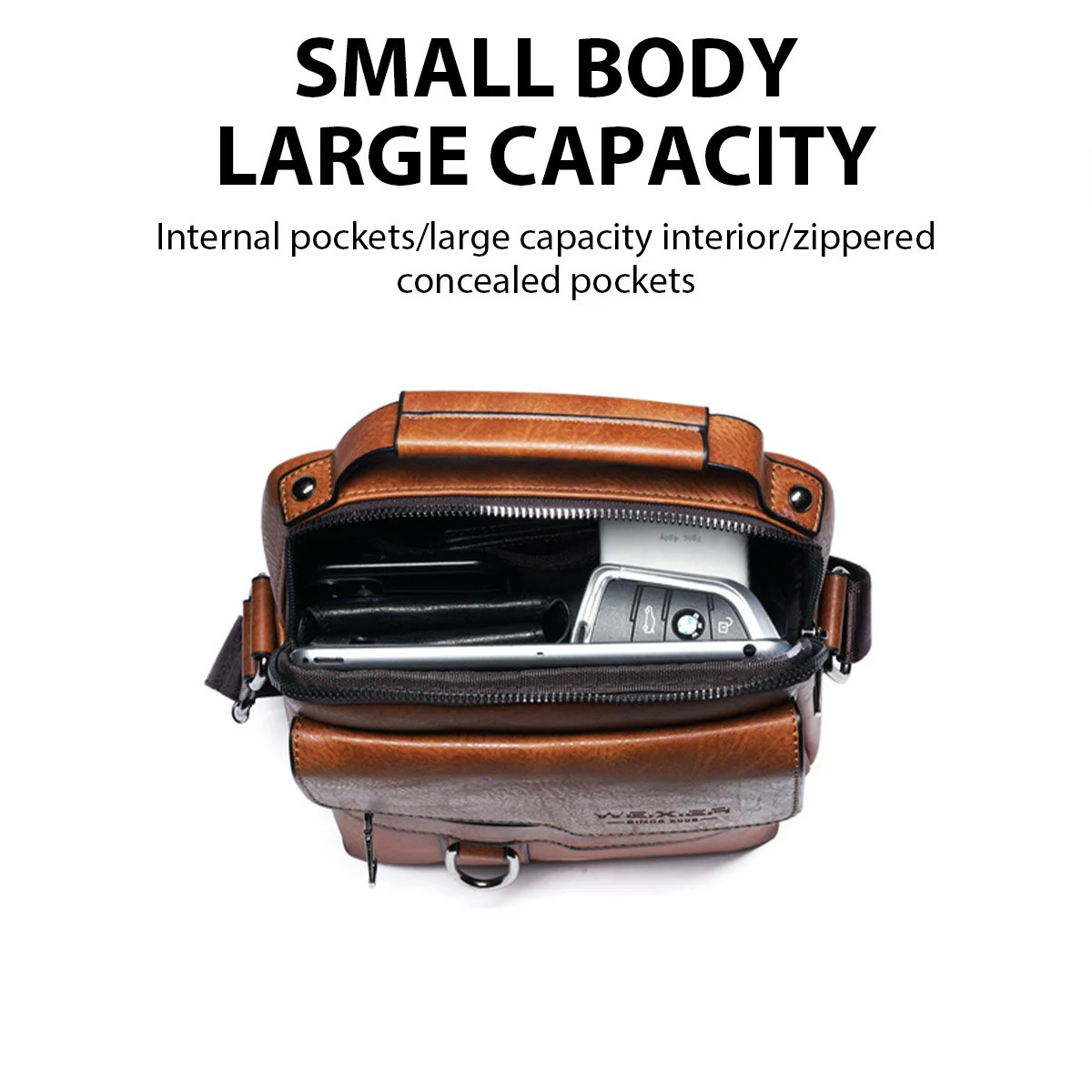 Ship from US Men Shoulder Bag for 97 iPad PU Leather Flaps Mens Crossbody Bags Business Flap Male Solid Messenger Travel 250227FBB