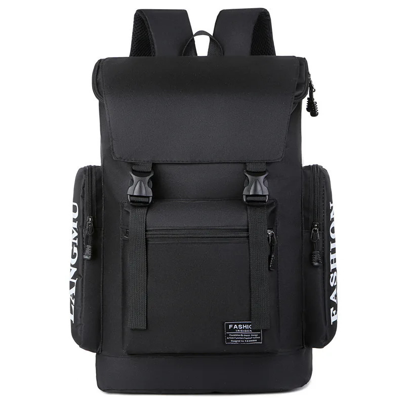 Ship from US Trendy Cool Mens Backpack Flap n with Unique Letters Stylish Student Bag CrossBorder Exclusive 250227FBB