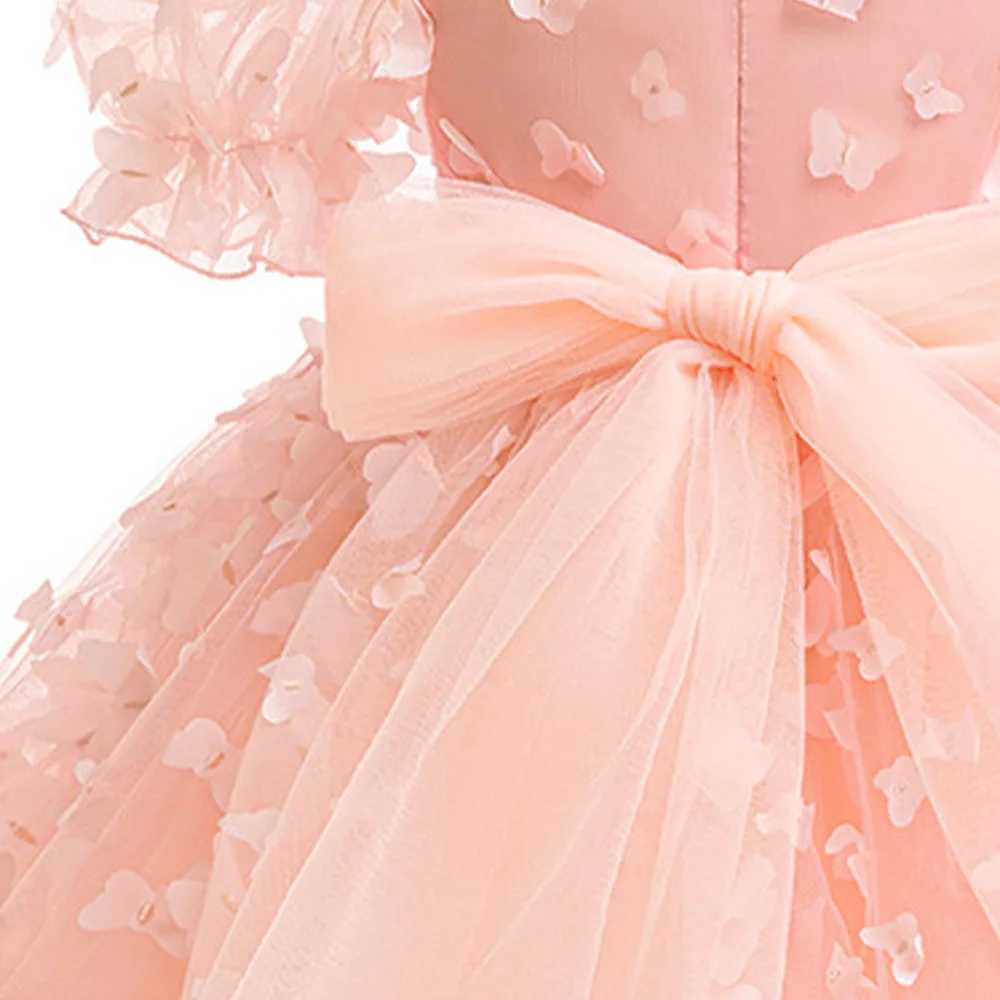Girl's Dresses Baby girl princess summer dress 1-6 years old childrens casual clothing 3D butterfly cute party beautiful dress Y250227JFTJ