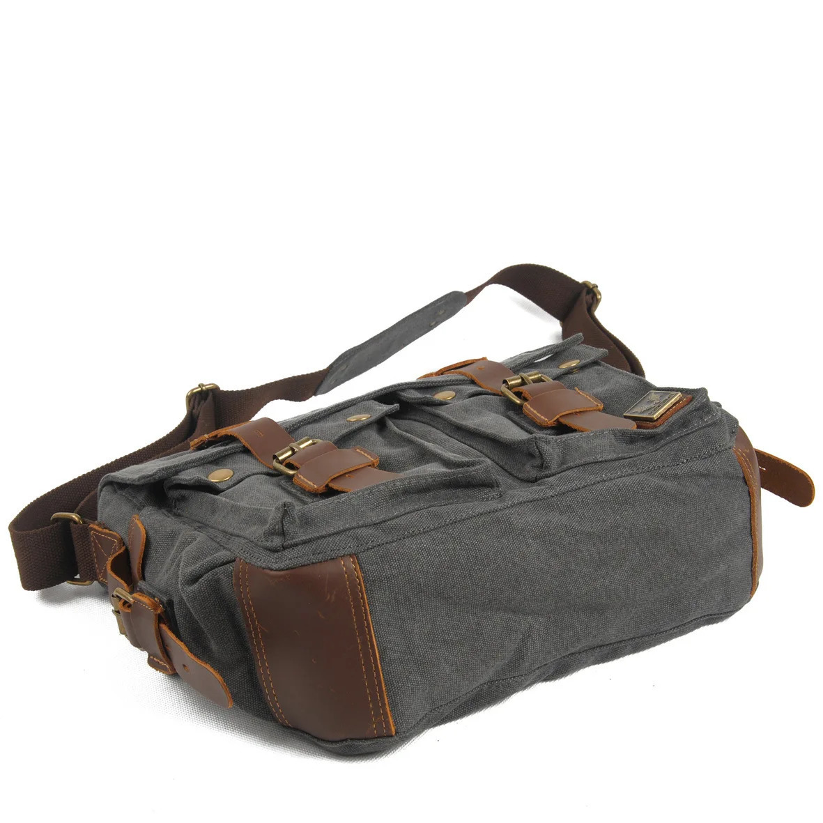 Ship from US Genuine Leather Daily Casual Shoulder Bag for Men Small Dark Brown Vintage Messenger Mens Fashion n Sling Bags 250227FBB