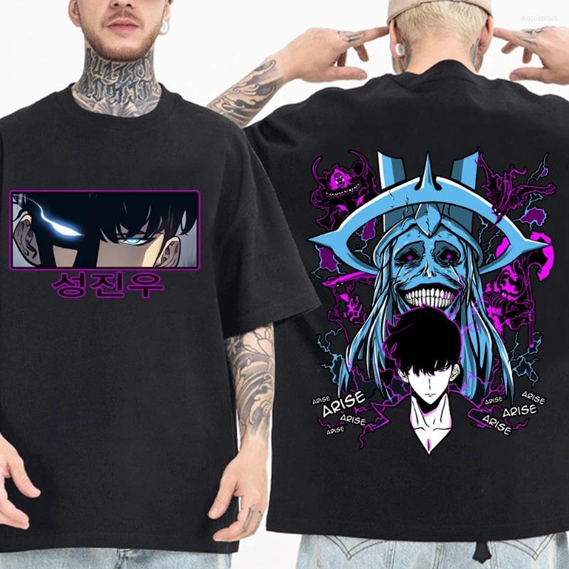 Men's T Shirts Anime Solo Leveling T-Shirts Unisex Harajuku O-Neck Short Sleeve Fans Gift