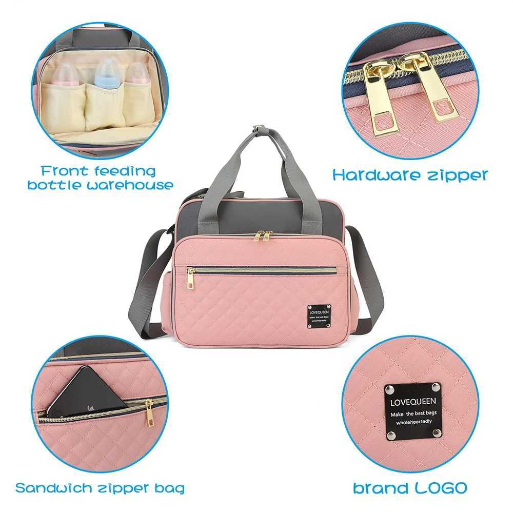 Diaper Bags New Style Waterproof Diaper Bag Large Capacity Messenger Travel Bag Multifunctional Maternity Mother Baby Stroller Nappy Bags Y250227YA1I