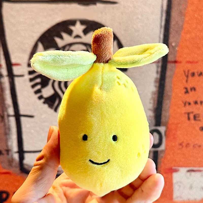 Cute Lemon Plush Toy Chain Fruit Vegetable Doll Pendant Key Ring Backpack Charms Car Bag Decor Free shipping