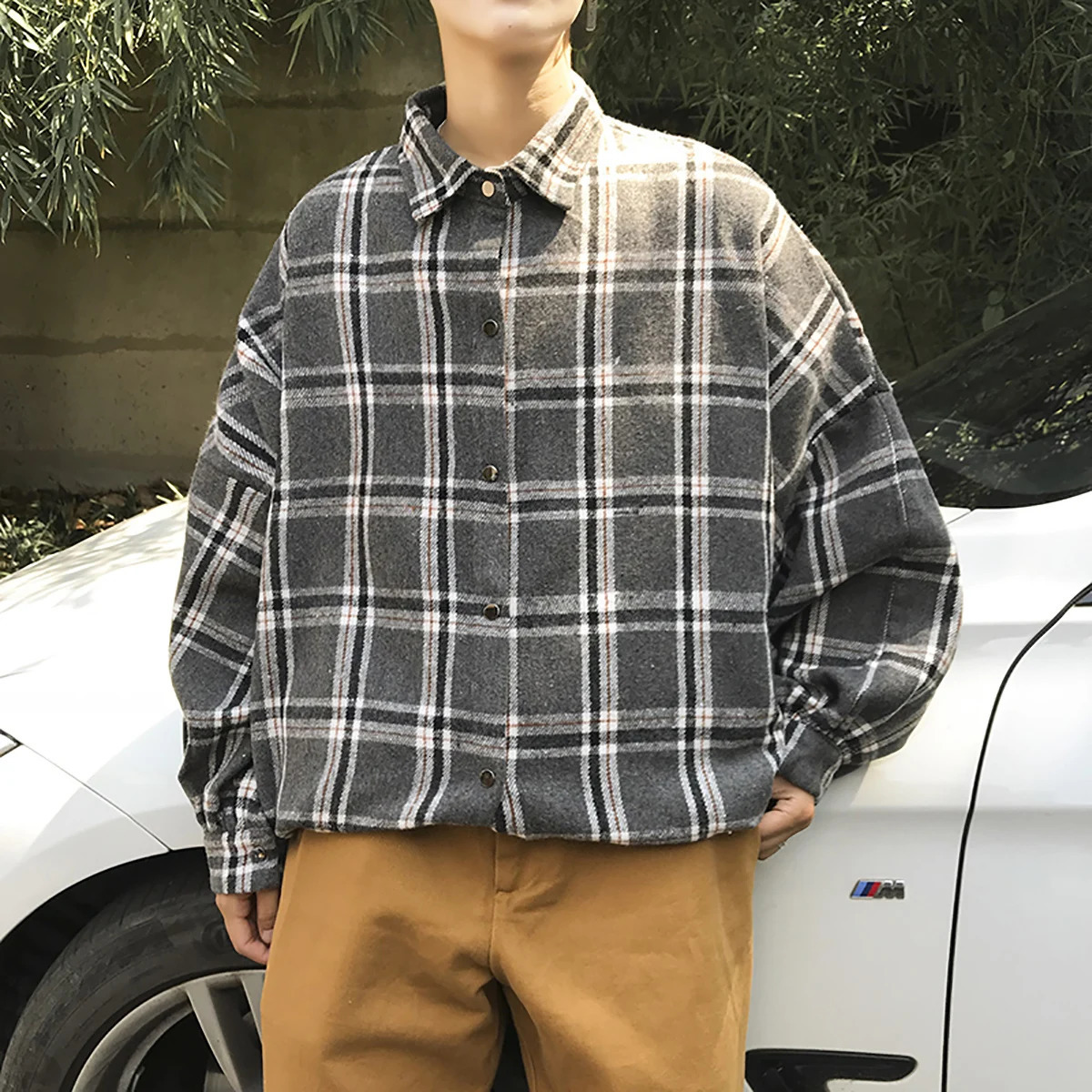 LAPPSTER Y2k Harajuku Korean Fashions Plaid Shirt Long Sleeve Fall Man Streetwear Flannel Shirts Mens Casual Vintage Clothes 250226