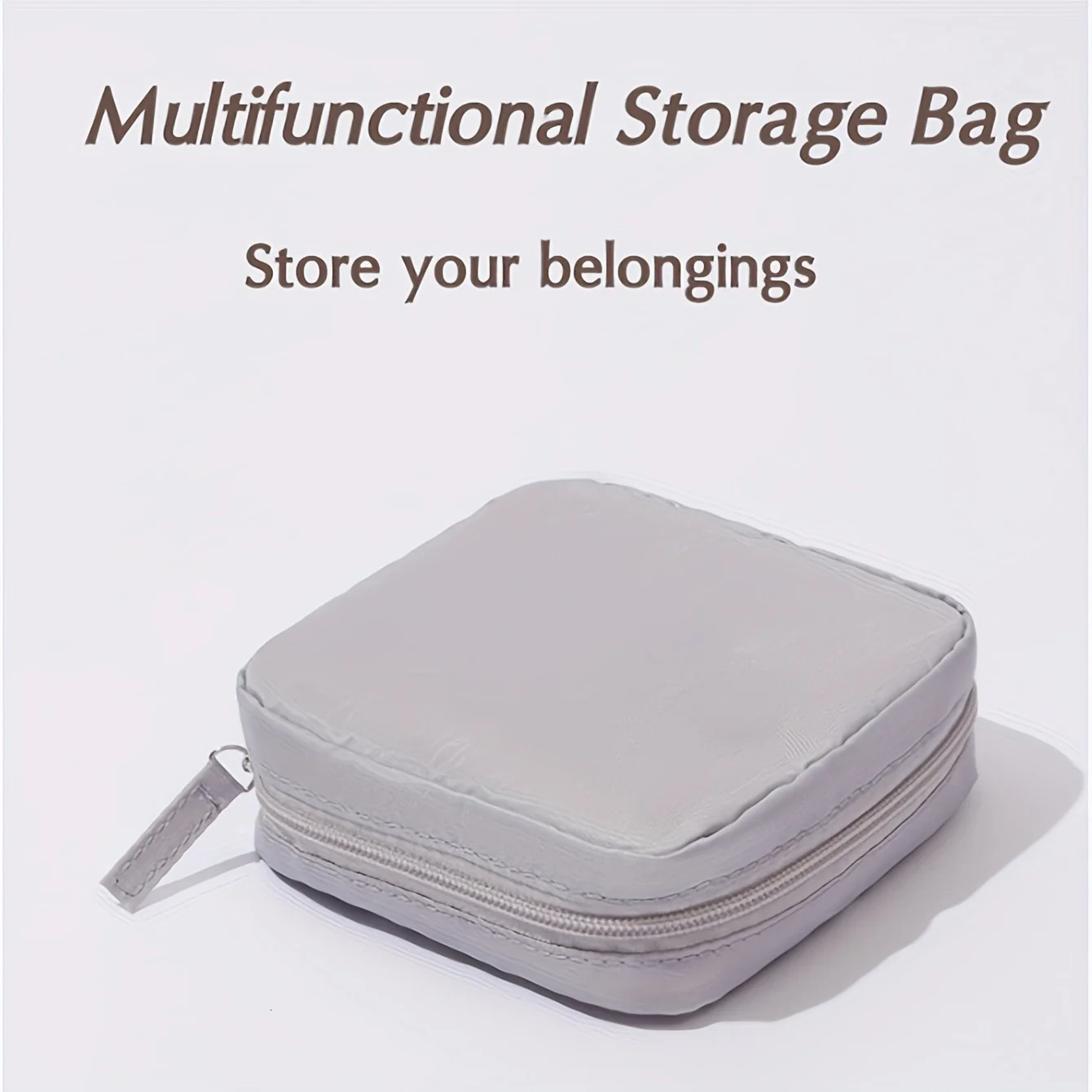 Ship from US 1 Large Capacity Fashionable Layered Storage Mini Bag Polyester Cosmetics Box with Mesh Compartments 250227FBB
