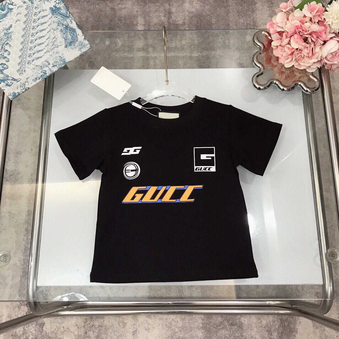 T-shirts 2025 summer new childrens clothing black and white T-shirt short sleeved casual trendy round neck T-shirt for adults boys and girlsY2502274E4