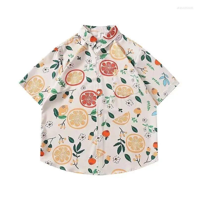 Men's Casual Shirts 8XL Fashion Loose Hawaii Print Men Traveling Top Summer Short Beach Clothing Plus Size 7XL 4XL 5XL 6XL