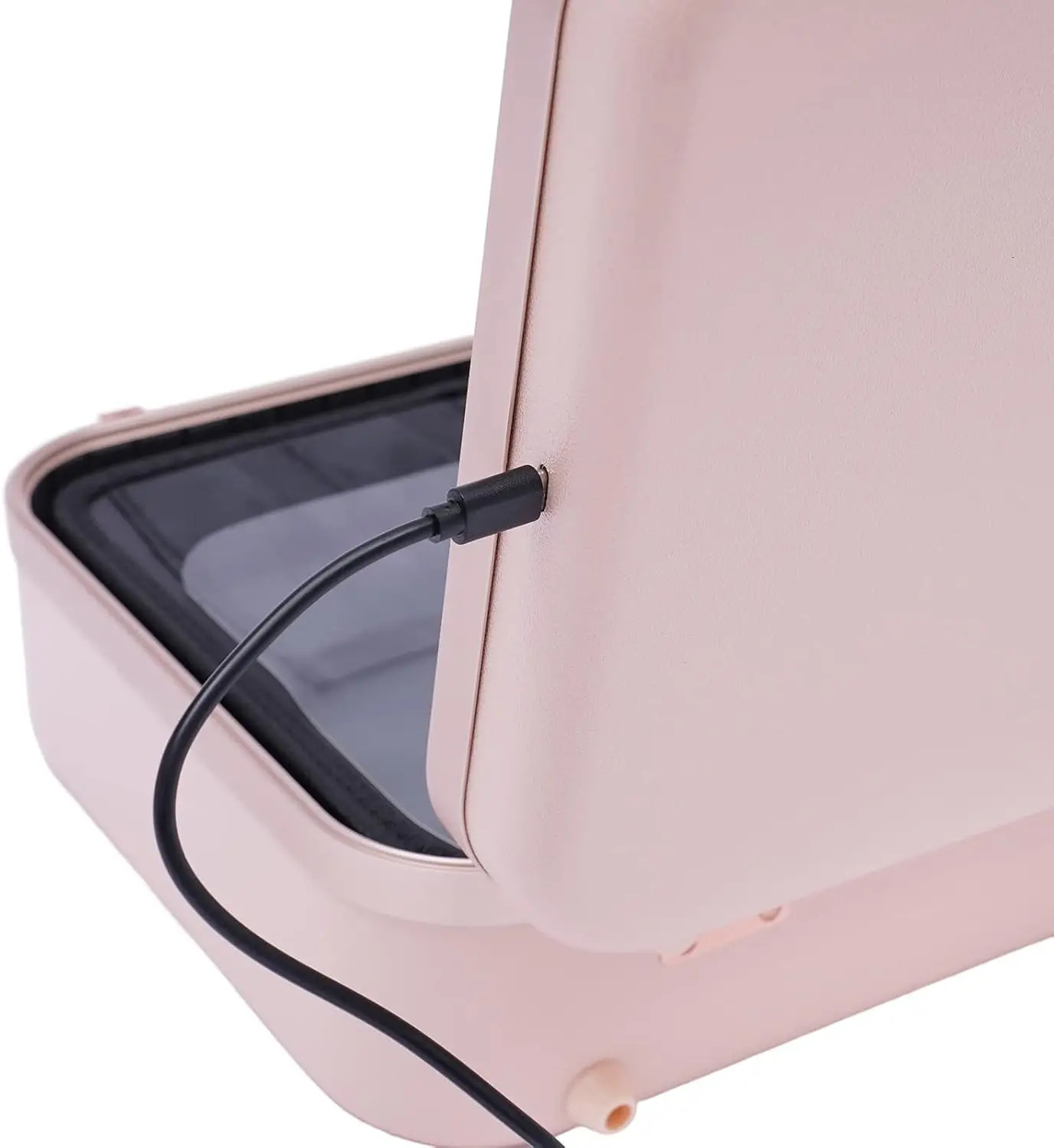 Ship from US 134 Inch Travel Makeup Case with Large Lighted Mirror Partitionable Cosmetic Bag Waterproof Portable Organizer Pink 250227FBB