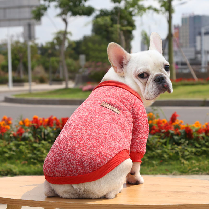 Fall - Winter Woolen Pullover Hoodies for French Bulldogs, Pugs, Dogs and Cats - Two - Legged Pet Clothes Supplies