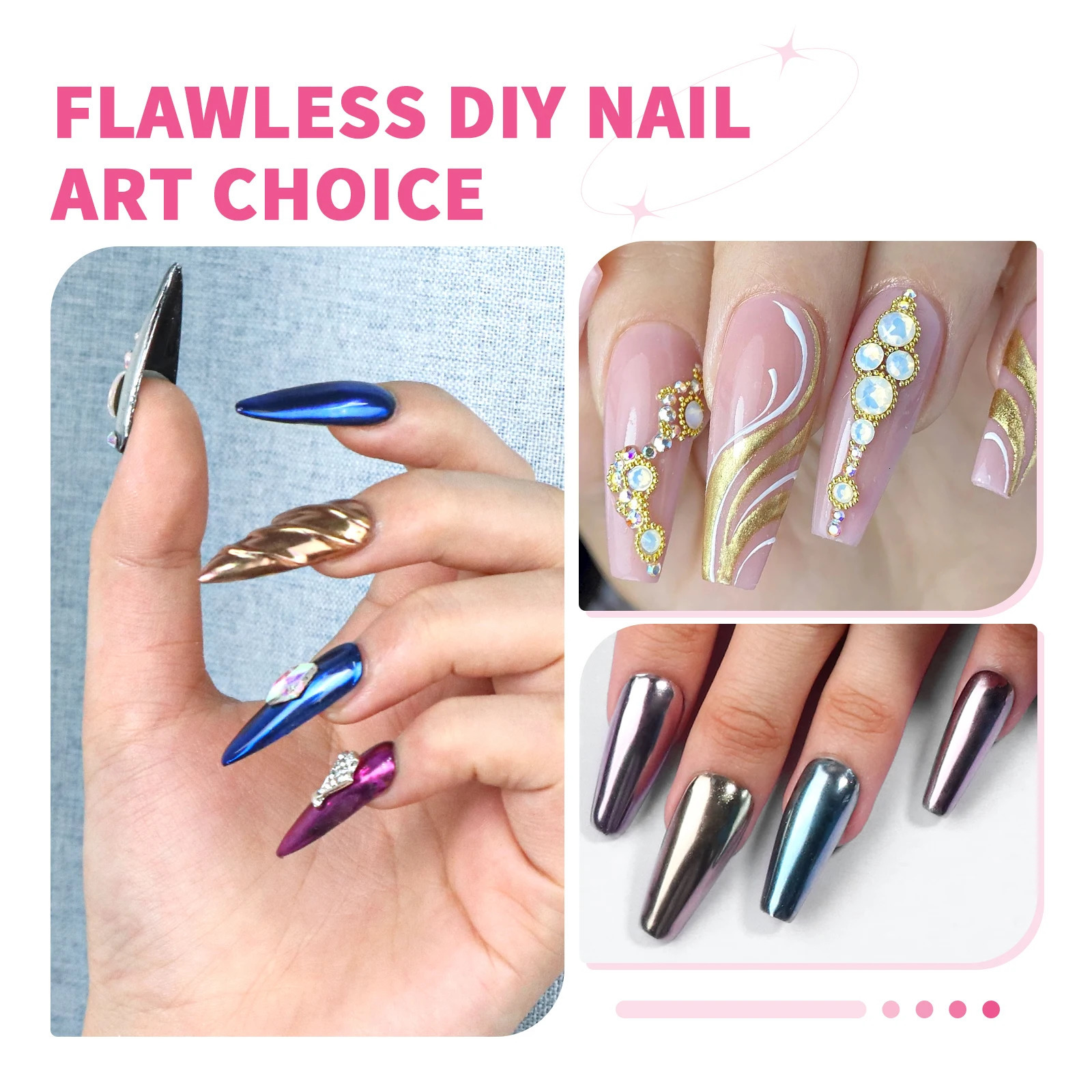 Saviland 48 Colors Chrome Nail Powder Set Metallic Mirror Effect Chrome Nail Powder for Gel Nails Art Decoration Manicure DIY 250227
