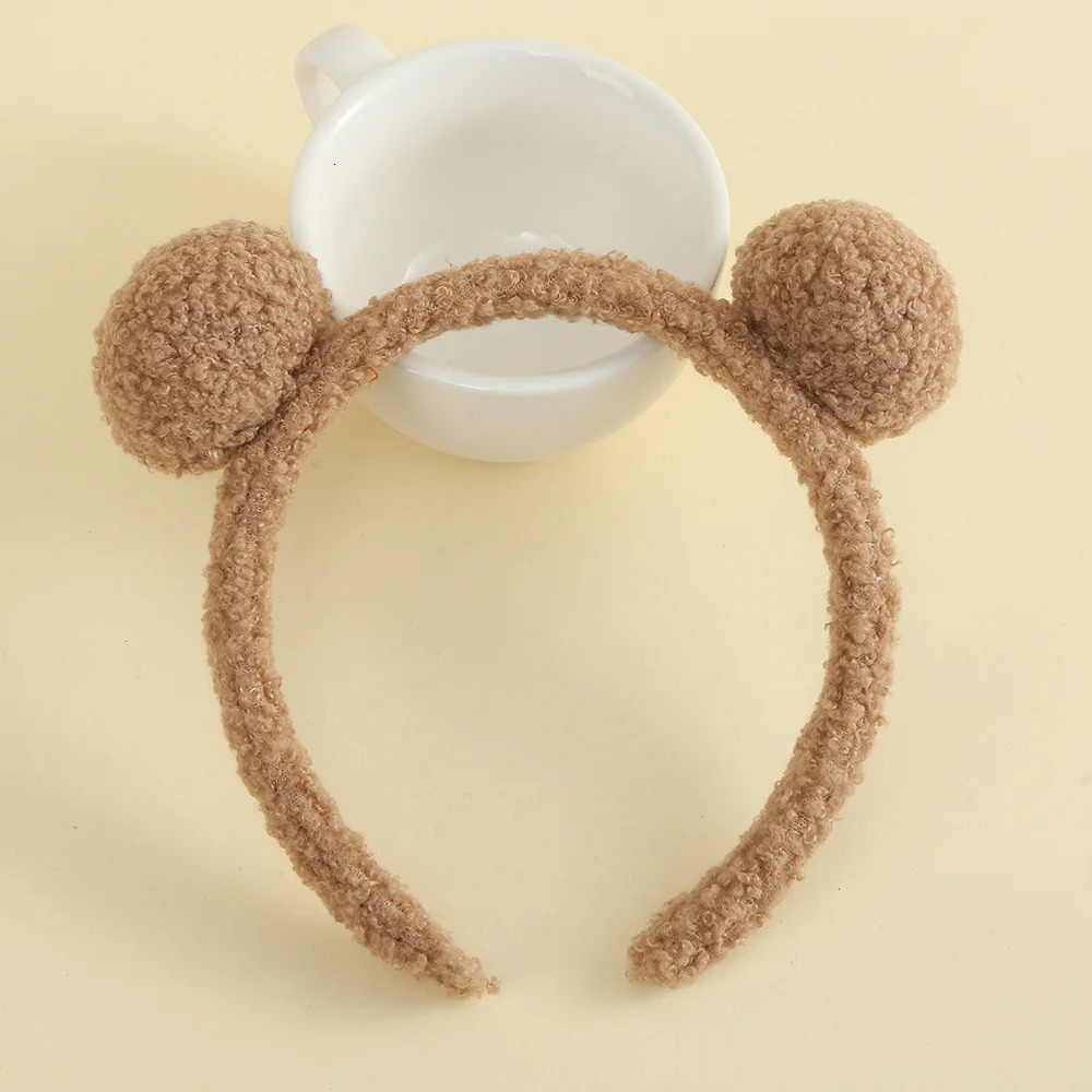 10pcs/Lot 15mm Sweet Wool Hairbands Winter Warm Hair Accessories Baby Girls Mini Mouse Plastic Headbands 4 Colors 250227