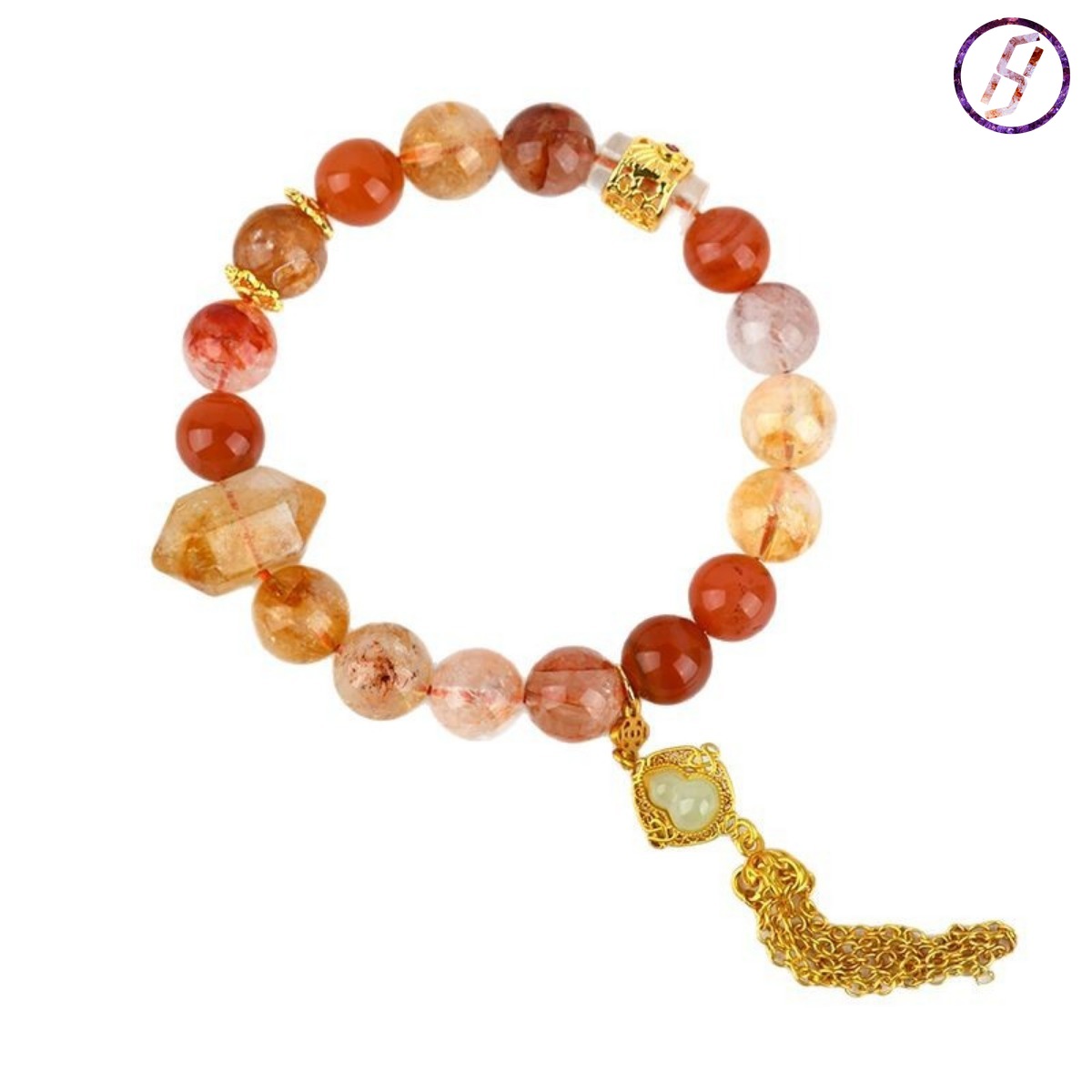 2025 New Network Hit "Nezha 2" Series A Variety of Original Bracelets Natural Crystal Citrine Carnelian Crystal Women's Bracelet Custom