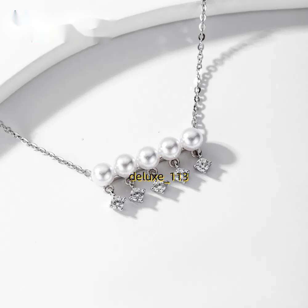 Anmiya Tassel Pearl Fresh Water Moissanite Collarbone Necklace Personalised Sterg Sier Necklaces for Women
