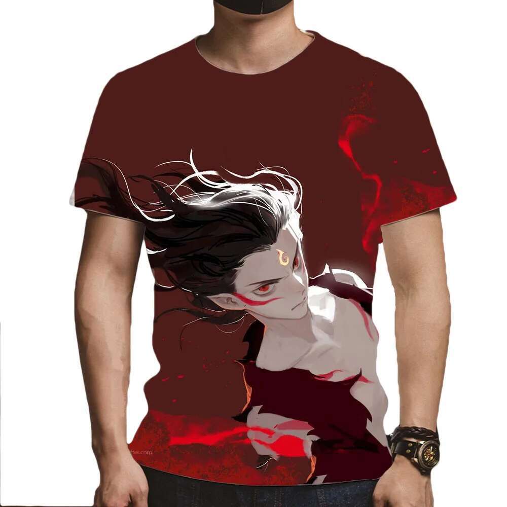 New Summer Mans T-shirts Oversized Loose Cool Tees Chinese Anime Nezha 3D Printed Pullover Unisex Crew Neck Short Sleeve Tops