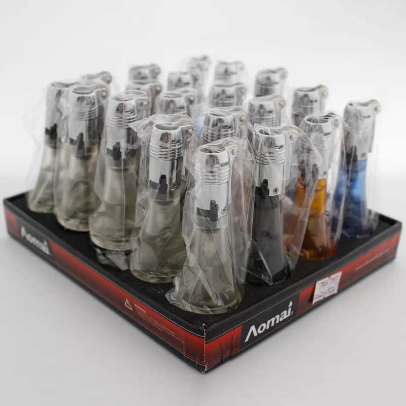 Floating Flame Lighter Creative Ghost Fire Unusual Lighters Refillable Butane Nylon Visible Gas Window Gift for Friends W250227