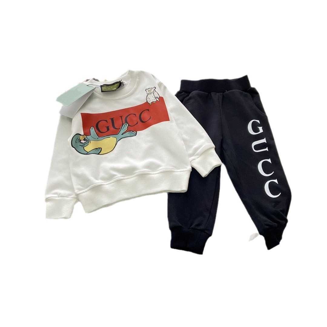 Clothing Sets Boys and Girls Spring and Autumn Set 2025 New Style Mens and Womens Middle and Large Childrens Trendy Cotton Printed Design Spring and A