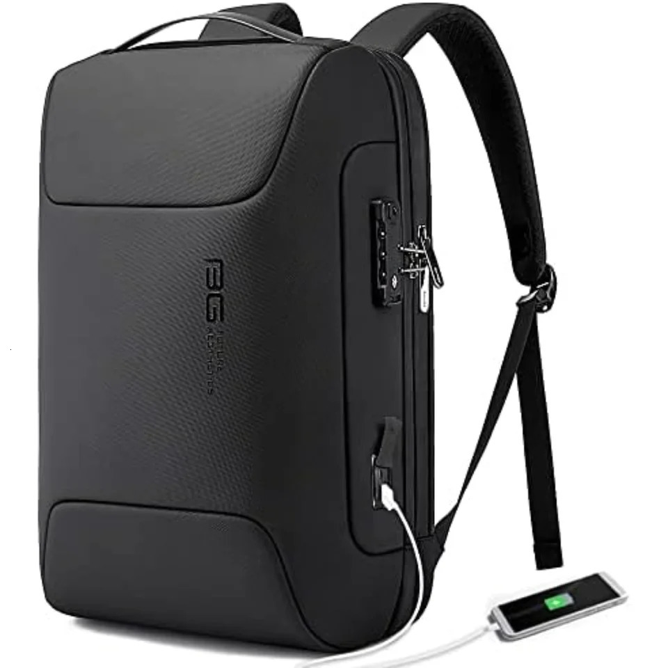 Ship from US BANGE antitheft business travel laptop backpack with USB charging port 250227FBB