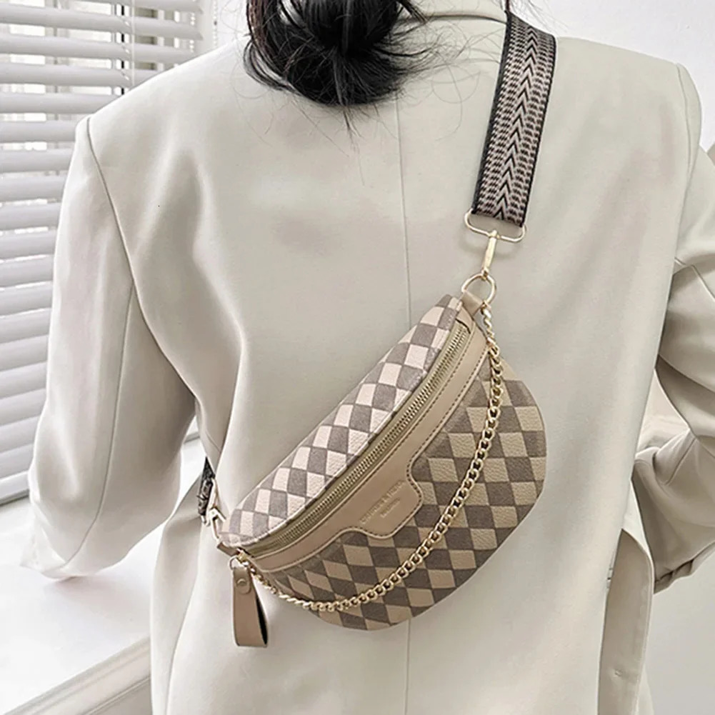 Ship from US PU Leather ner Chest Bags For Women Crossbody Ladies Bum Shoulder Bag Retro Chain Waist Vacation Pack 250227FBB