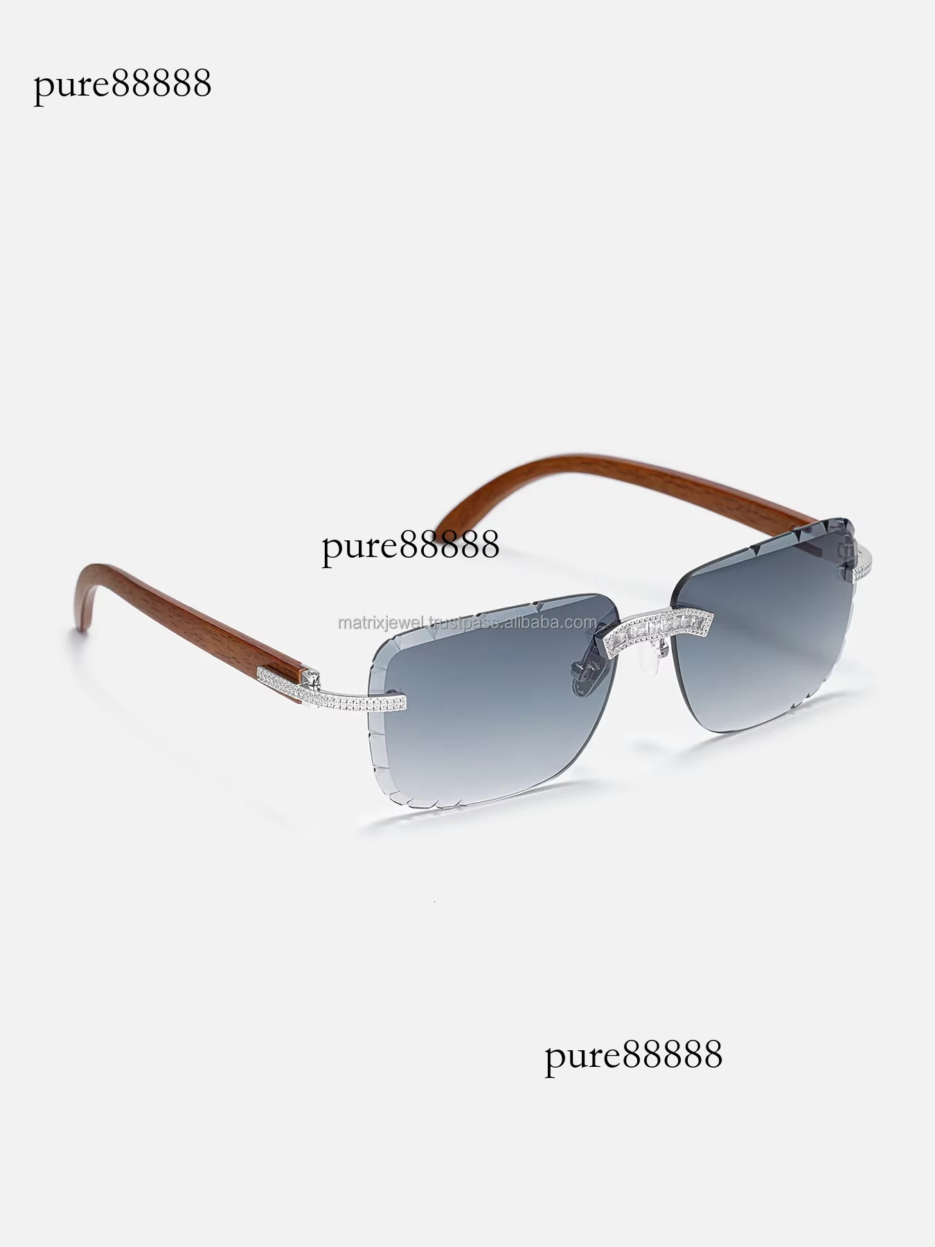 Rapper Rond and Princess Cut GRA Vvs Moissanite Iced Out Dia Sunglasses Hip Hop Jewelry Glasses