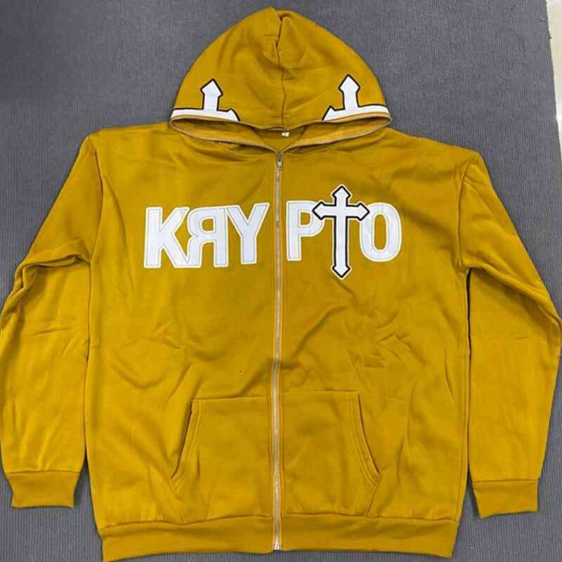 Gothic style fashion hoodie with loose letter zipper sweatshirt jacket