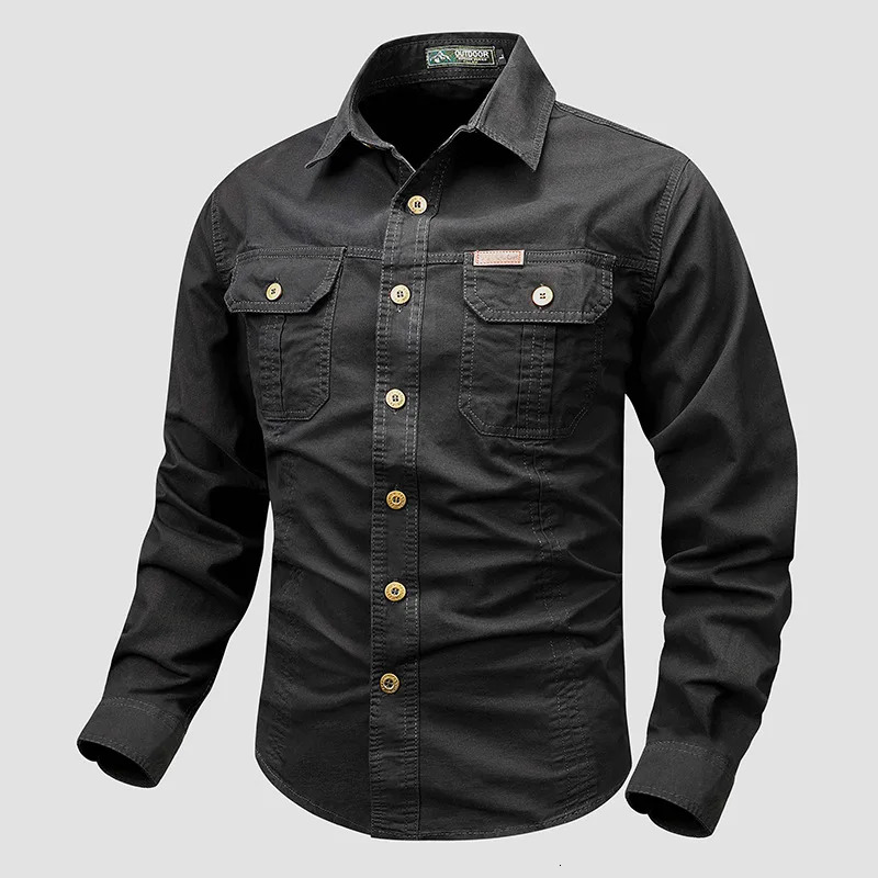 2025 Outdoor Activity Mens Tactical Sports Top Mens Fashion Wear Resistant Long Sleeved Mens Casual Versatile Shirt 250224