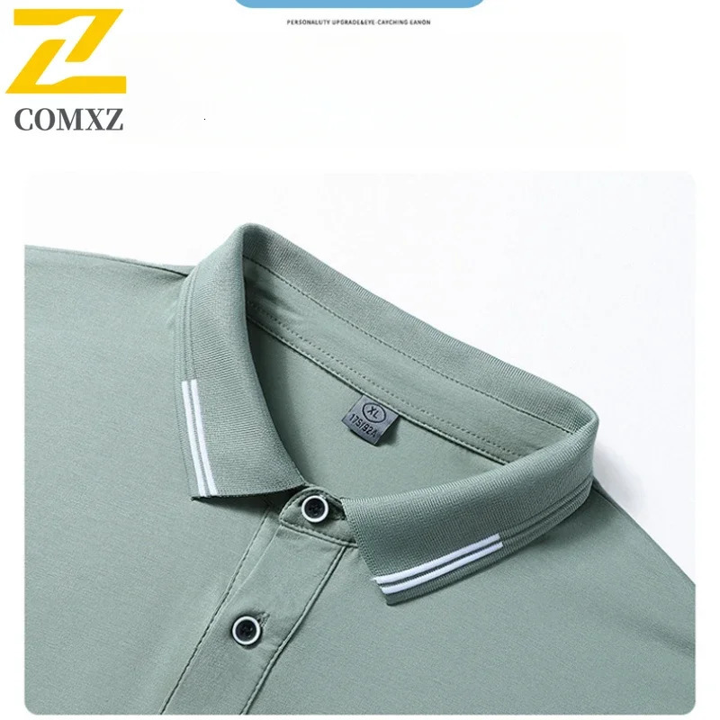 2025 Short Sleeve Mens Minimalist Pure Cotton Popsicle Cotton Selling POLO Shirt Business Casual Breathable Male T-shirt 250224