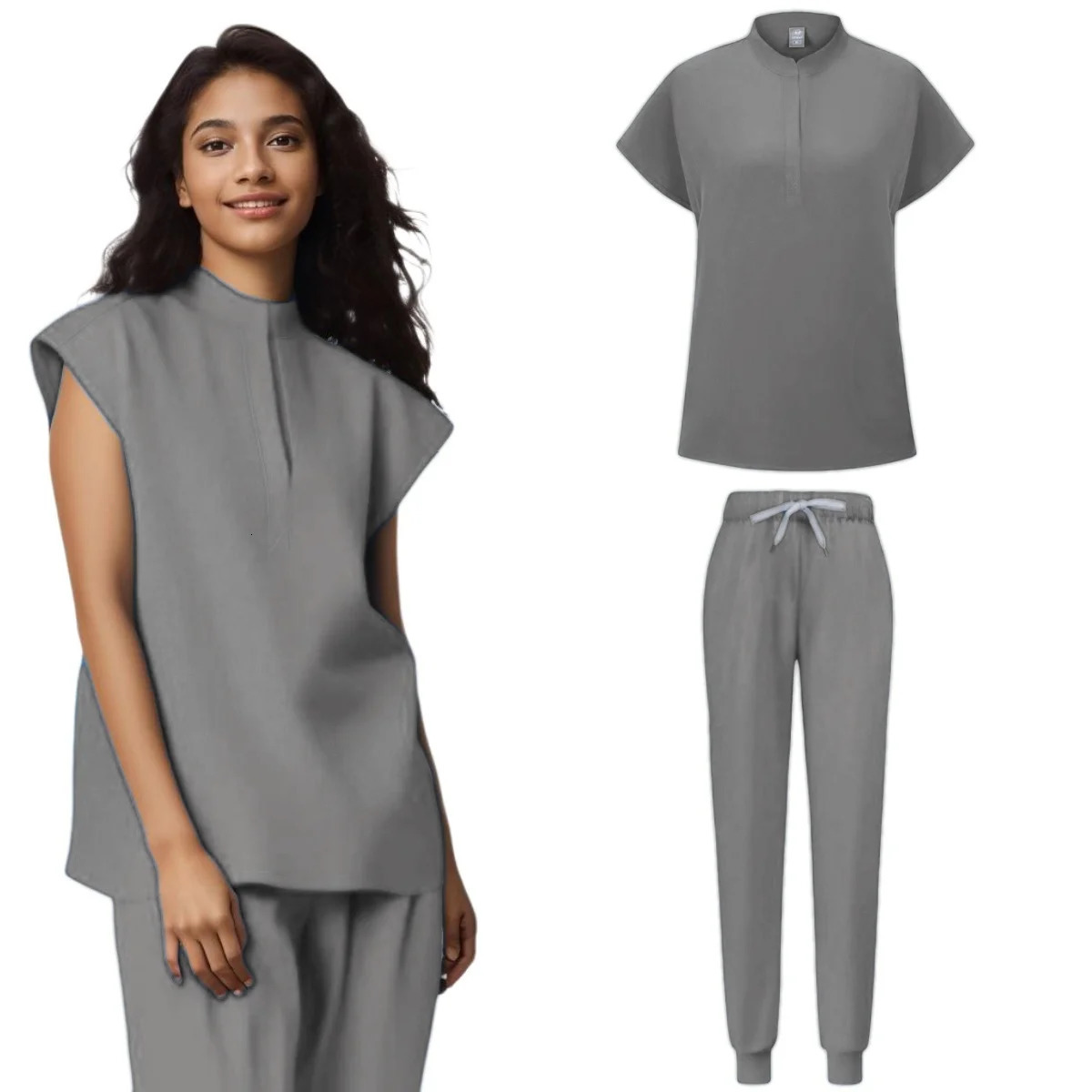 Women Uniforms Scrubs Sets Hospital Gowns Short Sleeve Tops Pant Nursing Accessories Doctors Clothes 250226