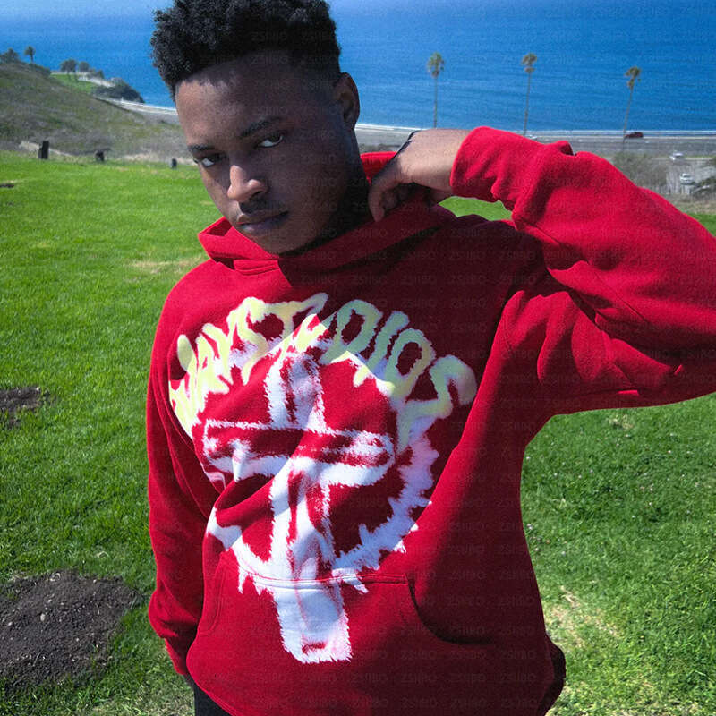 Autumn and winter new American street letter cross printed sportswear trend simple long sleeved women's hoodie