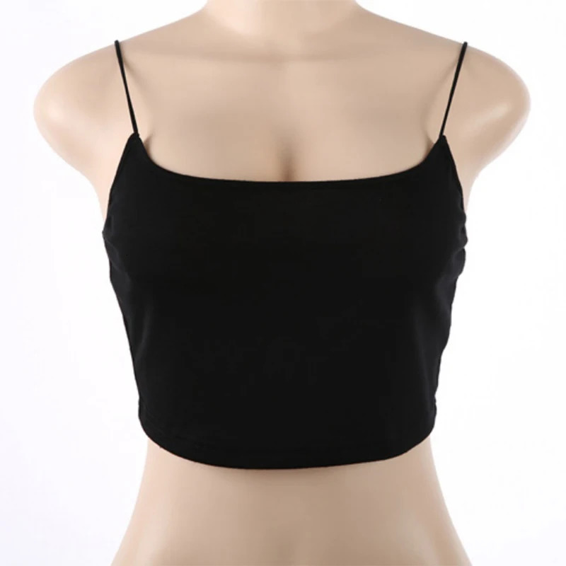 Sexy Crop Top Women Summer Camis Straps Sleeveless Tanks Tops Solid Fitness Bustier Fashion Black Camisole Unpadded Bandeau Vest 250224