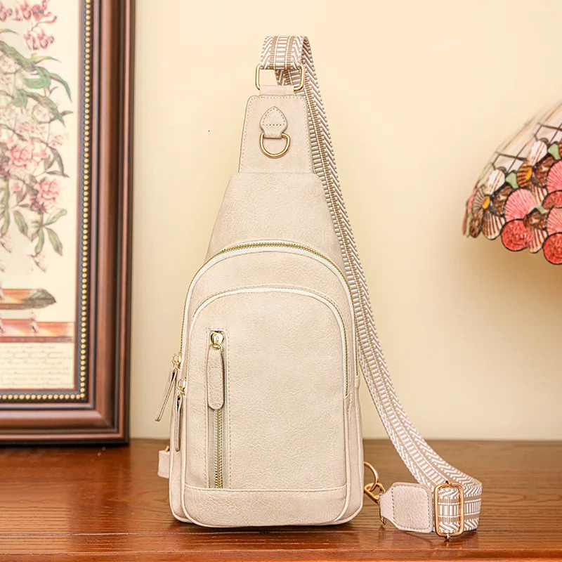 PU Womens Chest Bag Single Shoulder Crossbody Bag Large Capacity Backpack Girls Shoulder Bag 250218