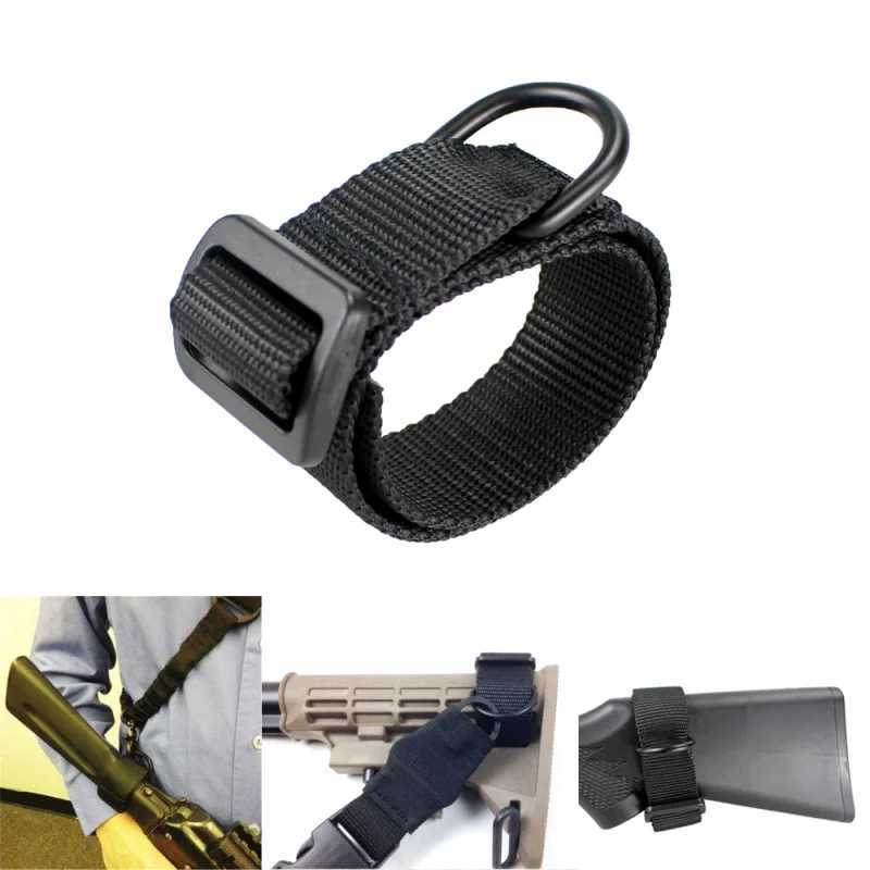 Tactical Military Airsoft Tactical Buttstock Sling Adapter Rif Stock Gun Strap Gun Rope Strap Belt Hunting Accories W250227