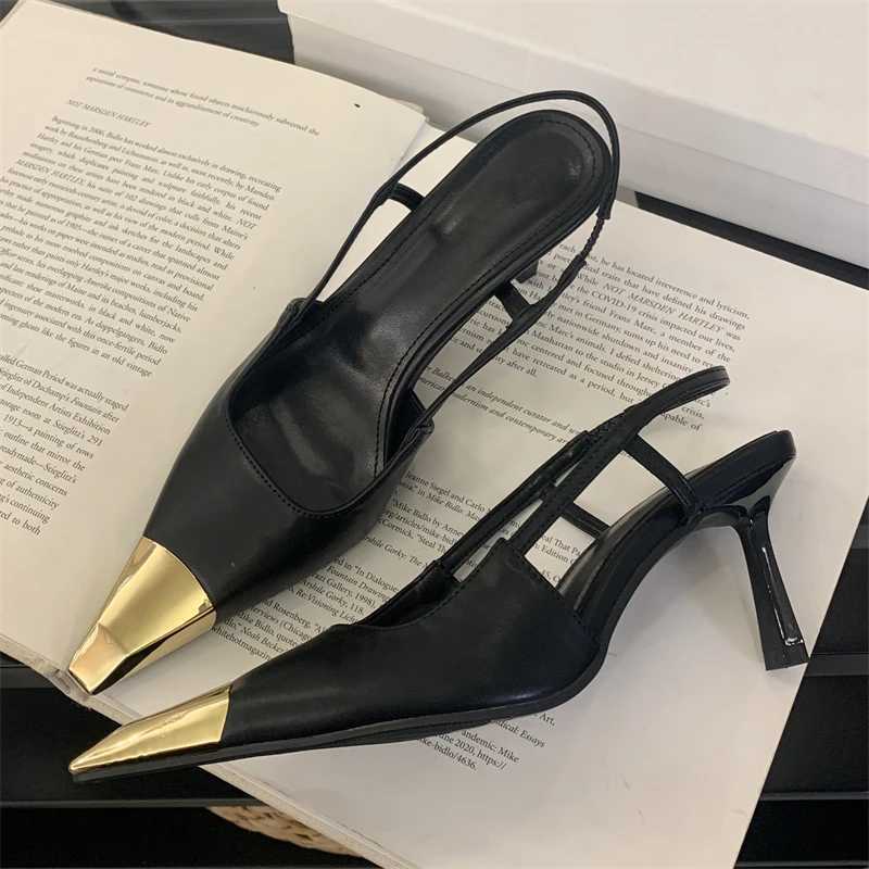 Equal Spring Designer Narrow Band Strap Pumps Wen Sexy Splicing Pointed Toe Thin Low H Banquet Me Shoes Zapatos Mujer Y250317