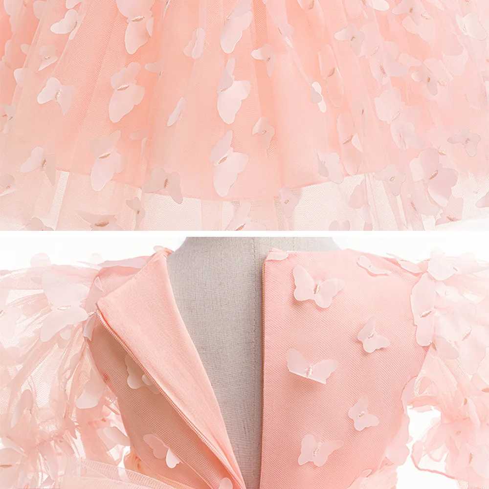 Girl's Dresses Baby girl princess summer dress 1-6 years old childrens casual clothing 3D butterfly cute party beautiful dress Y250227JFTJ