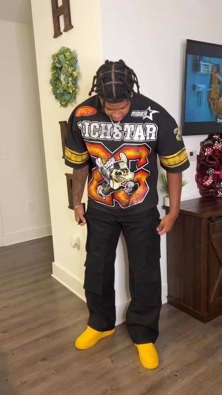 Y2K American punk rock hiphop graphic printing oversized Tshirt womens cotton short sleeved top 250226