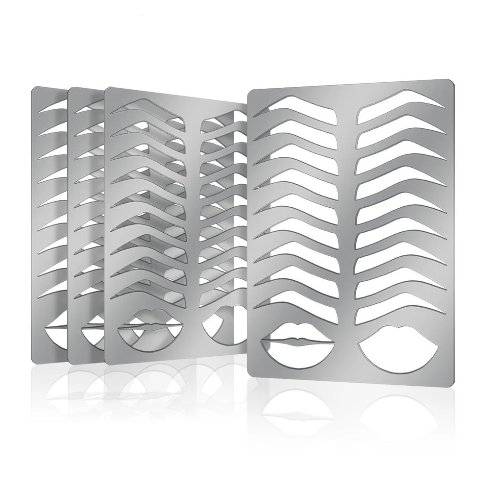 1pcs Microblading Reusable Practice Stencil Eyebrow Lips Metal Template Shape Permanent Makeup Tattoo Training Supplies 250224