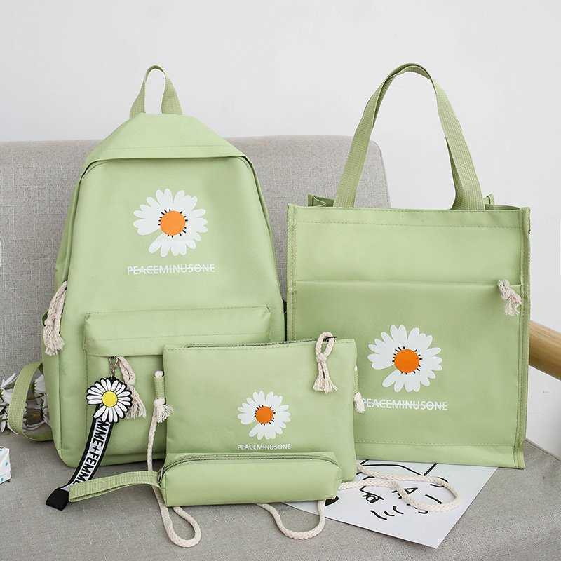 Junior High School Student Backpack Student Trend Large Capacity Four Piece Set Backpack Simple Backpack Lightweight For Girls Day Backpack Travel Bag