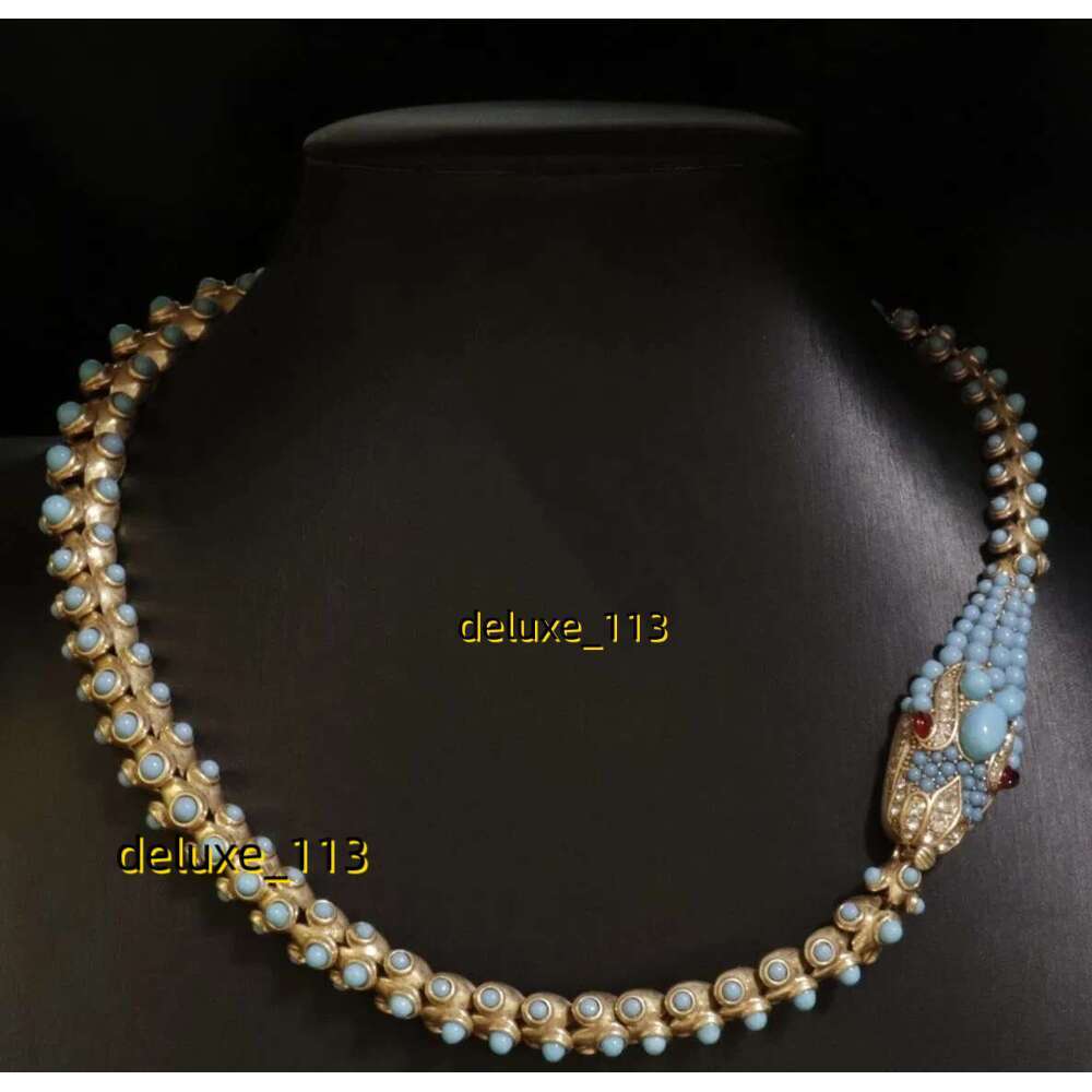 Animal shape full diamond unisex gold serpentine turquoise set necklace earrings jewelry