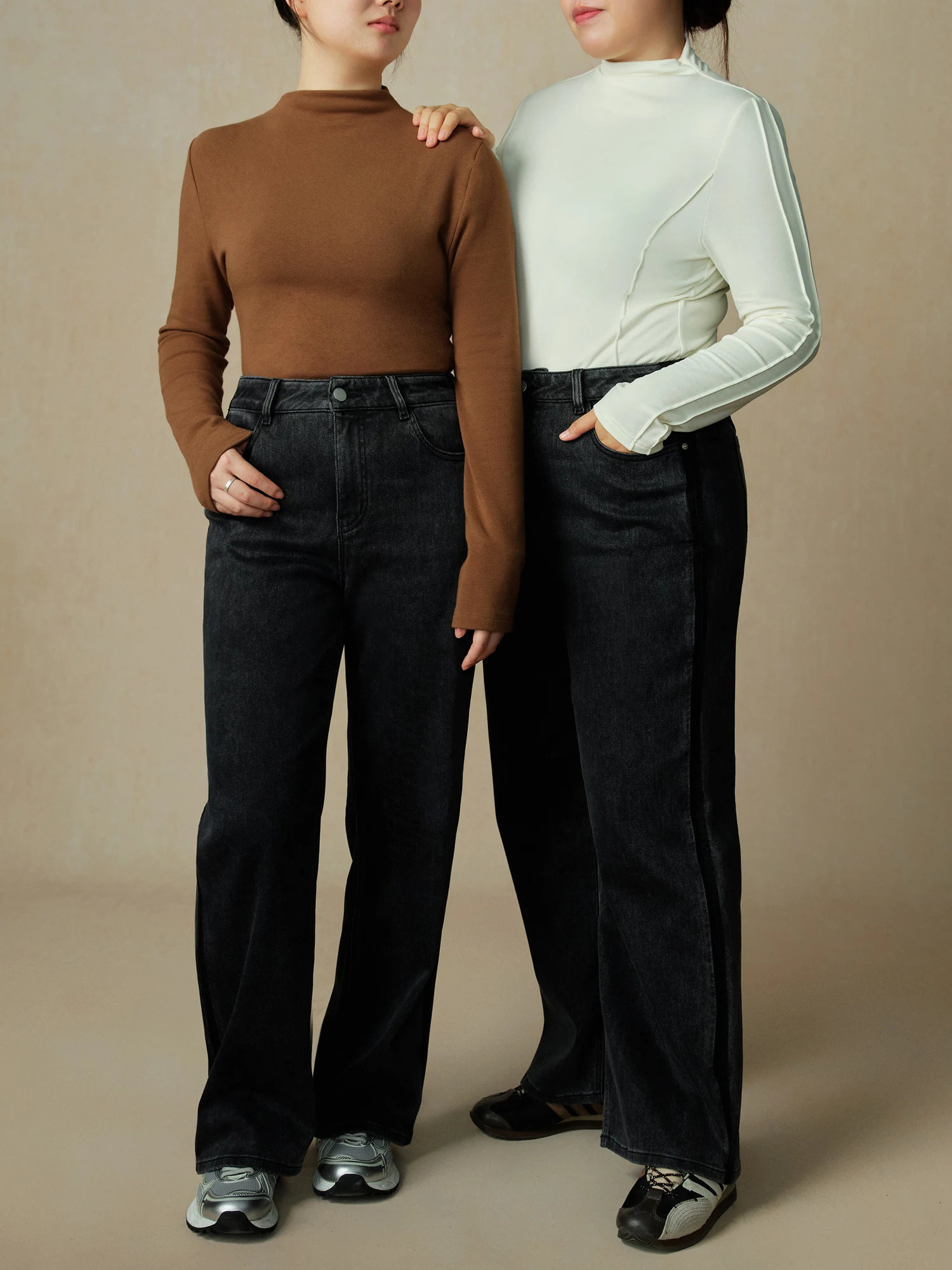 DUSHU Womens Winter Thick Jeans Pear shaped Apple Denim Black Straight Pants 24DX8450424DX8421424DX8450524DX84496 250226