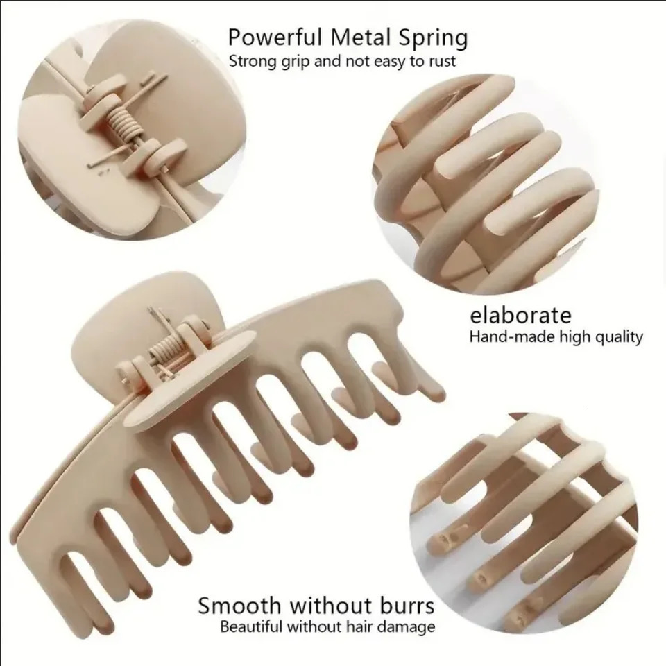 6Pc Fashion Claw Clip Set Headwear Large Hair Multiple Styles Korean For Girls Shark Clips Barrette Accessories 250218