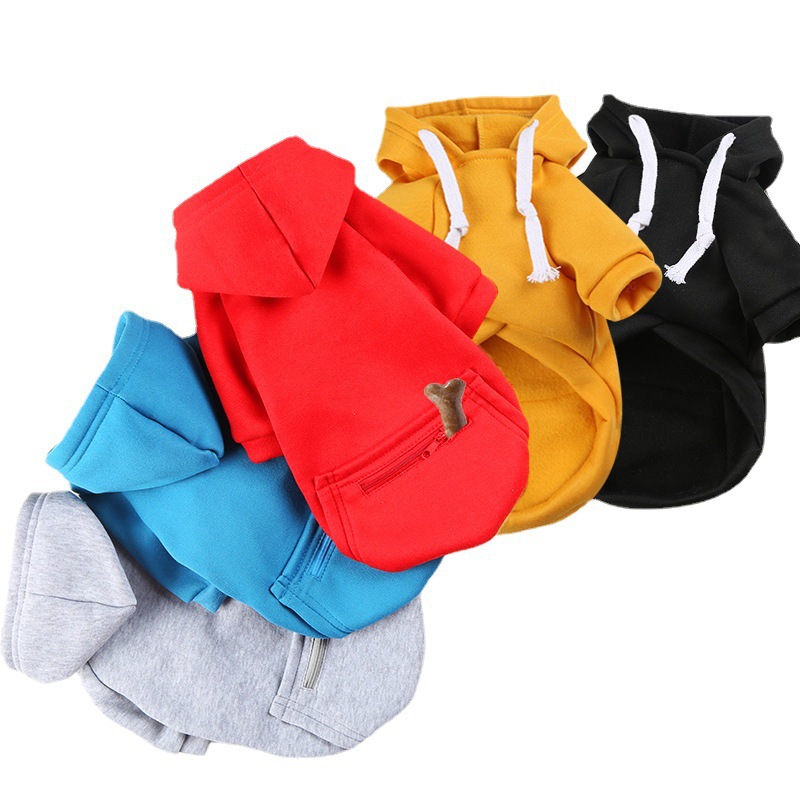 Fall & Winter Pet Clothes: Zipper - Pocket Hoodies for Small, Medium, and Large Dogs (including French Bulldogs) and Cats