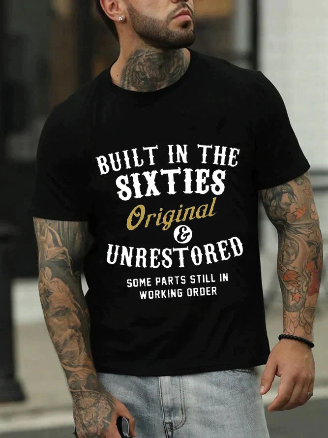 2025 New European Men's Cotton Short Sleeved Summer English Letter Printed T-shirt Men's Top