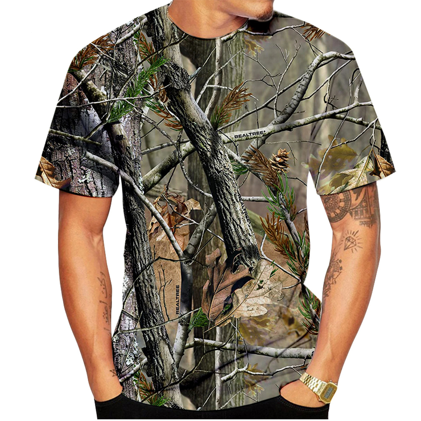 Summer Fashion 3d Camouflage Print Unisex Casual Short Sleeve T-Shirt 250226