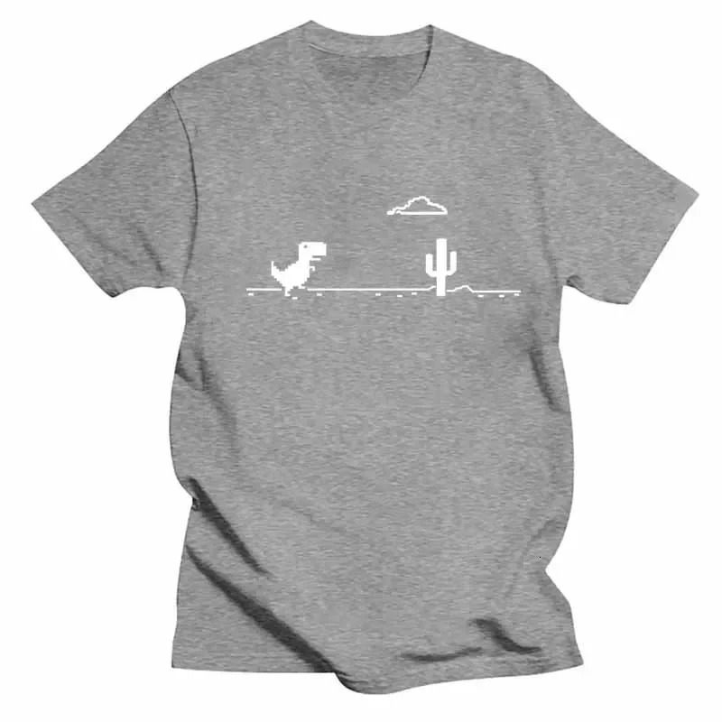 Mosaic Game Cactus Little Dinosaur Prints Men T-Shirts Creativity Street Funny Short Sleeve Casual All-math Mans Clothing 250226