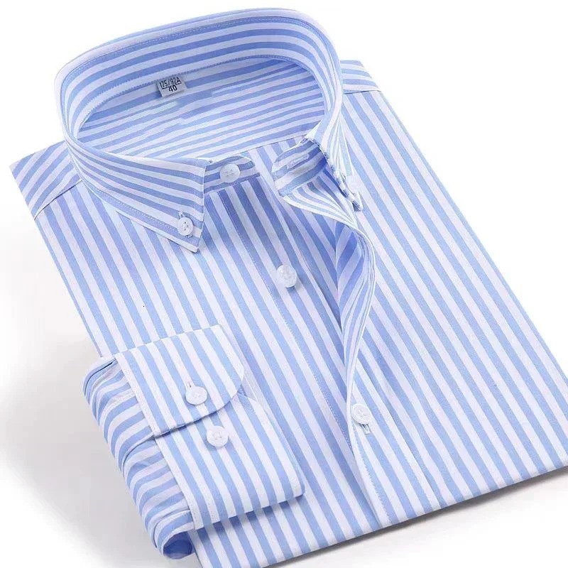 Shirts for Men Elegant Mens Shirts Mens Clothing High Quality Stripe Pattern a Fashion Check Shirt Long Sleeves Man 250224