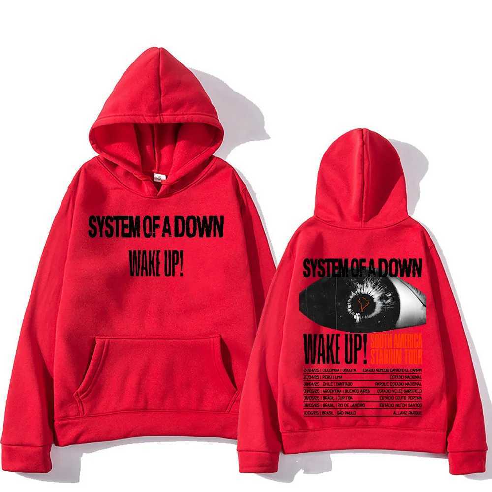 System-of-A Down Band Hoodies Wake Up South America Stadium Tour 2025 Pullovers Heavy Metal Trends Sweatshirts Unisex Hoody X250227