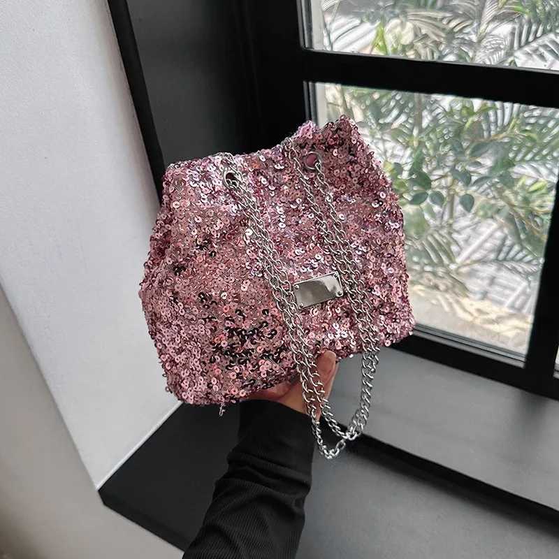 Fi glitter womens bucket bag handbag womens cross body shoulder bag handbag wallet chain messenger bag womens handbagXJ250227