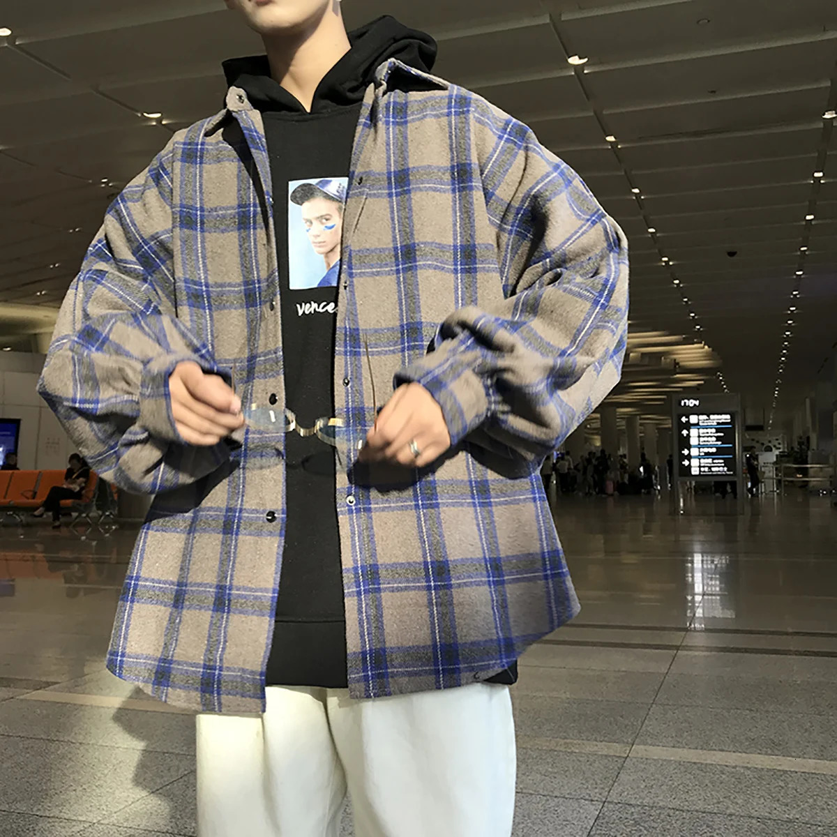 LAPPSTER Y2k Harajuku Korean Fashions Plaid Shirt Long Sleeve Fall Man Streetwear Flannel Shirts Mens Casual Vintage Clothes 250226