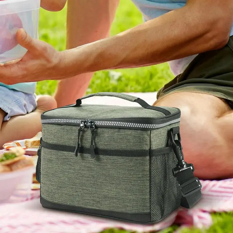 Ship from US Portable leakproof insulated bag Large capacity lunch Outdoor refrigerated Adjustable shoulder strap 250227FBB