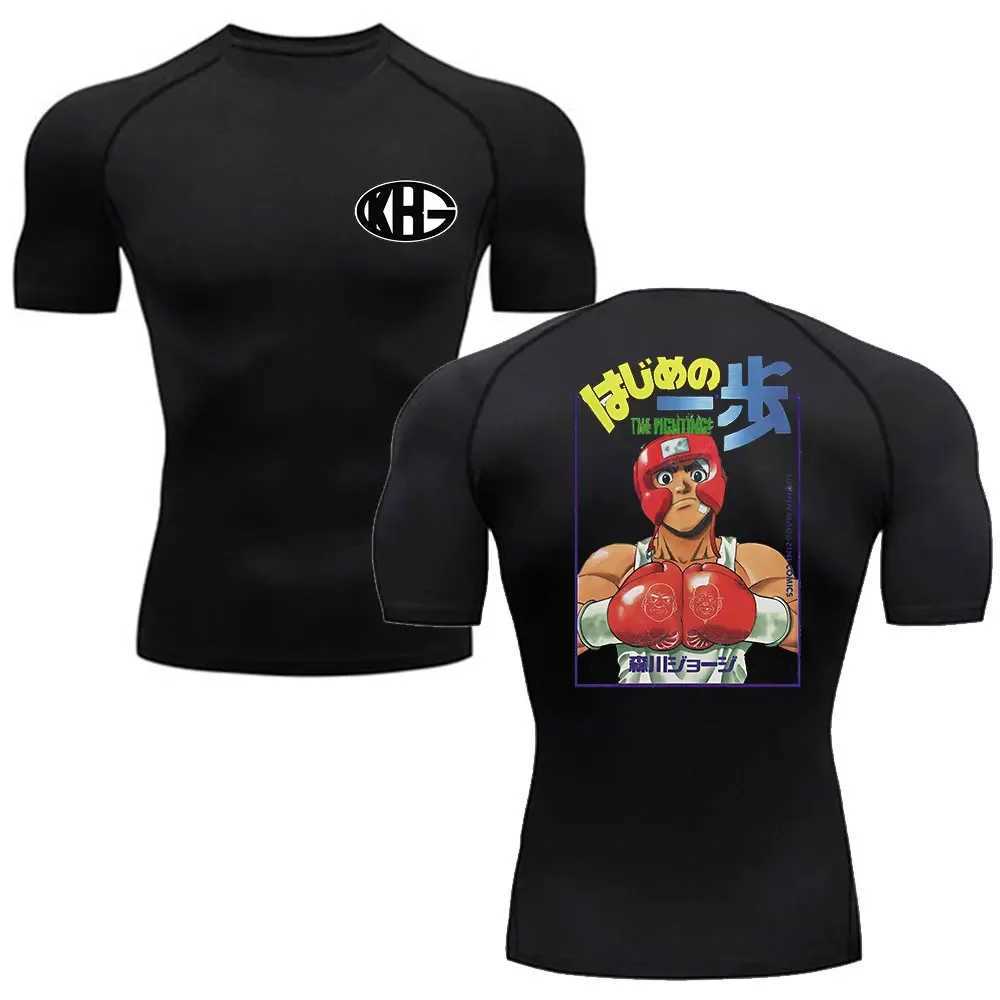 Anime Hajime No Ippo Kamogawa Boxing Gym Tshirt Men Women KGB Graphic Compression Sport T-Shirts Clothing Harajuku Strtwear X250227
