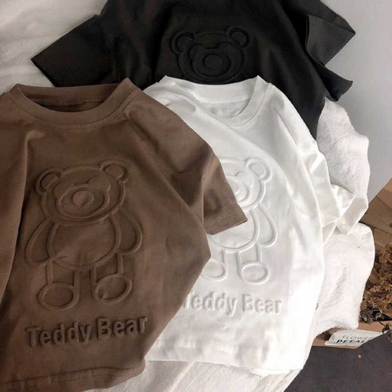 T-shirts Pure cotton childrens cartoon short sleeved printed T-shirt summer outfit boys stylish top summer baby half sleeved childrens clothingY250227
